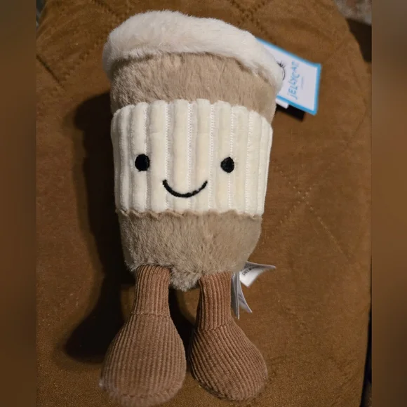 Jellycat Amuseables Coffee-To-Go Bag Charm 7.1x2x2" Soft and Plush NWT - Picture 4 of 6